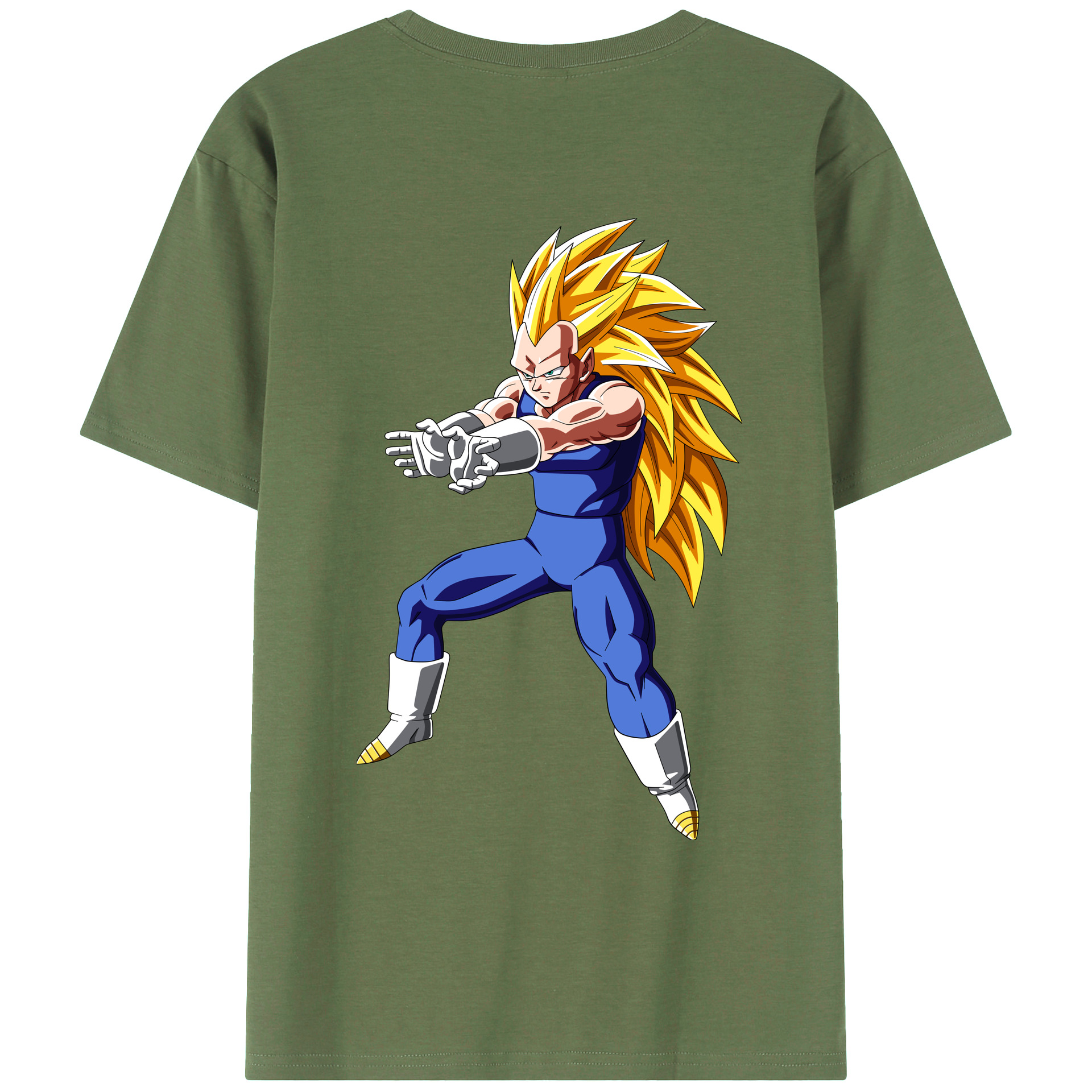 （画像用） ドラゴンボール ベジータ四世（Bejīta Yonsei）DRAGON BALL Vegeta IV 綿100％ メンズ半袖Tシャツ（バックプリント） 通気性